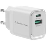Conceptronic Ladeger&auml;t 2Port 33W,1xUSB-C,1xUSB-A wei&szlig;