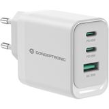 Conceptronic Ladeger&auml;t 3Port 65W,2xUSB-C,1xUSB-A wei&szlig;