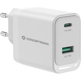 Conceptronic Ladeger&auml;t 2Port 45W,1xUSB-C,1xUSB-A wei&szlig;
