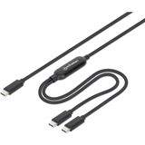 (&euro;6,45*/1m) 2.00m Manhattan USB-C Ladekabel USB C Stecker auf 2x