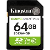 64GB Kingston Card SDXC Canvas Plus Gen3 C10 retail