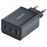 Intenso Power Adapter 1x USB-A/2x USB-C 65W GaN Black