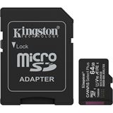 64GB Kingston MicroSD Card SDXC Canvas+ Gen3 mit Adapter retail 64GB Kingston MicroSD Card SDXC Canvas+ Gen3 mit Adapter retail