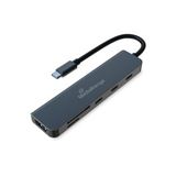 MediaRange HUB USB-C 6 in 1 Multiport Adapter, silber