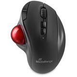 MediaRange opt, 7-Tasten Trackball Funk-Maus, rechts,sw/rot