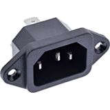 InLine Kaltgeräte Einbaubuchse IEC-C14, schwarz, mit 6,3mm InLine Kaltgeräte Einbaubuchse IEC-C14, schwarz, mit 6,3mm