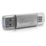 512GB MediaRange USB-Stick 3.2 Gen 1 USB-A und USB-C, silber