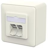 METZ CONNECT Anschlussdose E-DAT C6A IDC 2 Port AP reinwei&szlig;