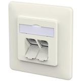 METZ CONNECT Anschlussdose E-DAT C6A IDC 2 Port UP reinwei&szlig;