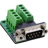 InLine Terminalblock D-Sub 9 Stecker, 2-reihig, Schraubklemme