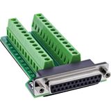 InLine D-Sub 25 Terminalblock, Buchse, 2-reihig, Schraubklemme