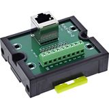 InLine RJ45 Breakout-Buchse an 9-pol. Schraubklemme, Hutschiene,