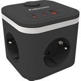 (&euro;9,73*/1m) 2.00m Fellowes GmbH Power Cube Steckdosenw&uuml;rfel