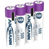 ANSMANN USB-Akkus mit Ladekabel Premium Li-Ion Micro AAA 400 mAh, 8