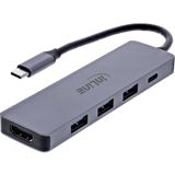InLine Multifunktions-Hub, 3x USB-A 5 Gb/s, HDMI 4K/60 Hz, USB-C PD InLine Multifunktions-Hub, 3x USB-A 5 Gb/s, HDMI 4K/60 Hz, USB-C PD