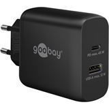 Goobay USB-C PD Dual-Schnellladeger&auml;t 45 Watt (schwarz, 1x