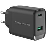 Conceptronic Ladeger&auml;t 2Port GaN USB-C/-A 45WPD3.0/PPS sw