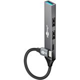 goobay USB-Hub Slim 4-Port USB-Hub, USB-C auf USB-C/USB-A, 5 Gbit/s