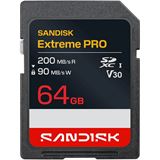 64GB SanDisk Extreme PRO SD UHS-I SD 200MB/S(R) / 90MB/S(W)