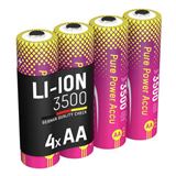 ANSMANN Akkus Pure Power Li-Ion Mignon AA 3.500 mAh, 4 St.