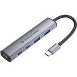 Conceptronic 4-1 Dock USB-C->2xUSB-C/2xUSB-A/100WPD gr