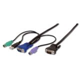 1.80m Digitus KVM Anschlusskabel VGA 15pol Stecker + 2xPS2 Stecker +