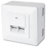 Digitus Cat6 2x RJ45 Aufputzdose reinwei&szlig;