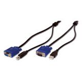 1.80m Digitus KVM Anschlusskabel VGA 15pol Stecker + USB A Stecker