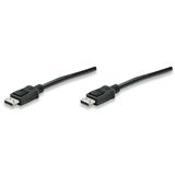 (EUR 3,30* / 1 m) 3.00m Manhattan Displayport Anschlusskabel Displayport Stecker auf Displayport Stecker Schwarz mit Arretierung