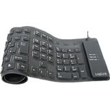 LogiLink Flexible Waterproof Keyboard PS/2 & USB Deutsch schwarz LogiLink Flexible Waterproof Keyboard PS/2 & USB Deutsch schwarz