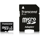 2 GB Transcend Standard microSD Class 2 Retail inkl. Adapter auf SD 2 GB Transcend Standard microSD Class 2 Retail inkl. Adapter auf SD