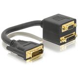 Delock DVI-I Adapter DVI 24+5 Stecker auf DVI 24+5 Buchse + VGA 15pol Delock DVI-I Adapter DVI 24+5 Stecker auf DVI 24+5 Buchse + VGA 15pol