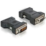 Delock DVI-I Adapter DVI 24+5 Stecker auf VGA 15pol Buchse Schwarz Delock DVI-I Adapter DVI 24+5 Stecker auf VGA 15pol Buchse Schwarz