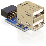 Delock 9pol USB 2.0 Adapter für 2x USB 2.0 Buchse (41825.) Delock 9pol USB 2.0 Adapter für 2x USB 2.0 Buchse (41825.)