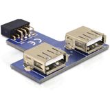 Delock 9pol USB 2.0 Adapter für 2x USB 2.0 Buchse (41824.) Delock 9pol USB 2.0 Adapter für 2x USB 2.0 Buchse (41824.)