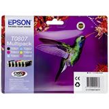Epson T0807 Tintenpatrone schwarz und f&uuml;nf Farben