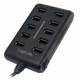 LogiLink UA0125 10-port USB 2.0 extern mit Netzteil schwarz LogiLink UA0125 10-port USB 2.0 extern mit Netzteil schwarz