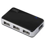 Digitus DA-70220 4-port USB 2.0 extern mit Netzteil schwarz Digitus DA-70220 4-port USB 2.0 extern mit Netzteil schwarz