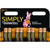 Duracell Simply LR6 Alkaline AA Mignon Batterie 1.5 V 8er Pack Duracell Simply LR6 Alkaline AA Mignon Batterie 1.5 V 8er Pack