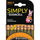 Duracell Simply LR03 Alkaline AAA Micro Batterie 1.5 V 8er Pack Duracell Simply LR03 Alkaline AAA Micro Batterie 1.5 V 8er Pack