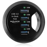 Delock Tisch-Hub 4-port USB 3.0 extern mit Netzteil schwarz Delock Tisch-Hub 4-port USB 3.0 extern mit Netzteil schwarz