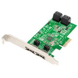 Dawicontrol DC-624e 4 Port PCIe 2.0 x2 Low Profile retail