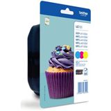 Brother Tinte LC-123RB Rainbow Kit LC123RBWBPDR cyan, magenta, gelb Brother Tinte LC-123RB Rainbow Kit LC123RBWBPDR cyan, magenta, gelb