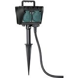 Brennenstuhl Gartensteckdose mit Erdspie&szlig; 2xSchutzkontakt