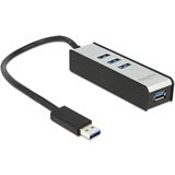 Delock 62534 4-port USB 3.0 extern ohne Netzteil schwarz/silber Delock 62534 4-port USB 3.0 extern ohne Netzteil schwarz/silber