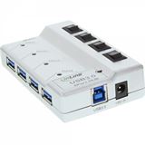 InLine USB 3.0 Hub, 4 Port, silber, mit Schalter, mit 3,5A Netzteil InLine USB 3.0 Hub, 4 Port, silber, mit Schalter, mit 3,5A Netzteil