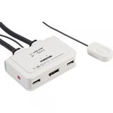 InLine KVM Switch, 2-fach, Displayport, USB, mit Audio, integr. Kabel InLine KVM Switch, 2-fach, Displayport, USB, mit Audio, integr. Kabel