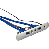 Inter-Tech AC USB/Audio Einsatz für ITX Q-5 USB 3.0 silber Inter-Tech AC USB/Audio Einsatz für ITX Q-5 USB 3.0 silber